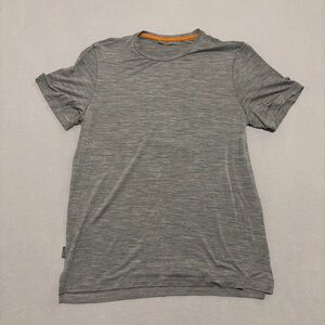 Icebreaker Cool Lite Base Layer Shirt Mens Medium Gray Hiking Breathable Casual